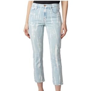 J brand painted high rise cropped cigarette jeans size 28 NWT